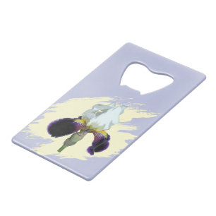 Purple and White Iris Credit Card Bottle Opener