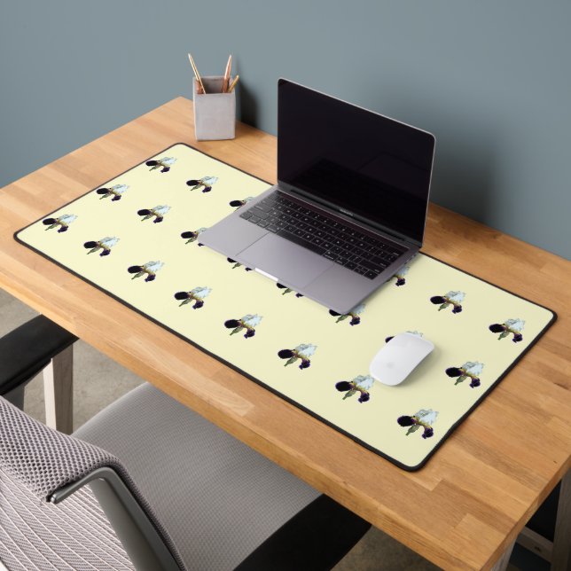 Purple and White Iris Desk Mat (Office 2)