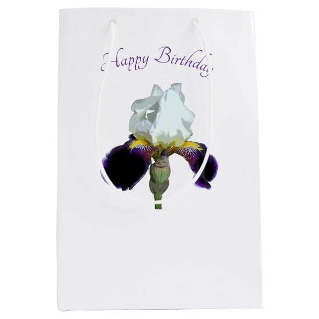 Purple and White Iris Gift Bag (Front)