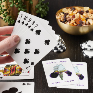 Purple and White Iris Playing Cards