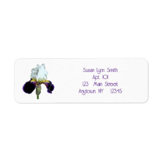 Purple and White Iris Return Labels