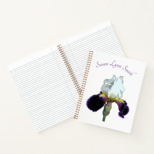 Purple and White Iris Spiral Notebook
