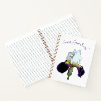 Purple and White Iris Spiral Notebook