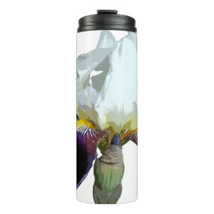 Purple and White Iris Thermal Tumbler