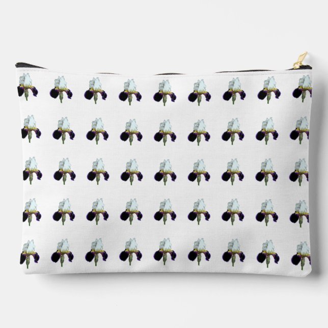 Purple and White Iris Toiletry Bag (Back)