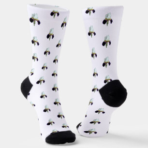 Purple and White Iris Women's Socks