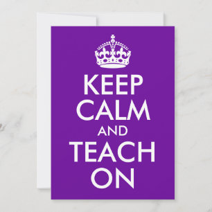 Purple and White Keep Calm and Teach On