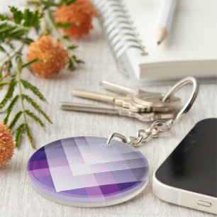 Purple and white key ring