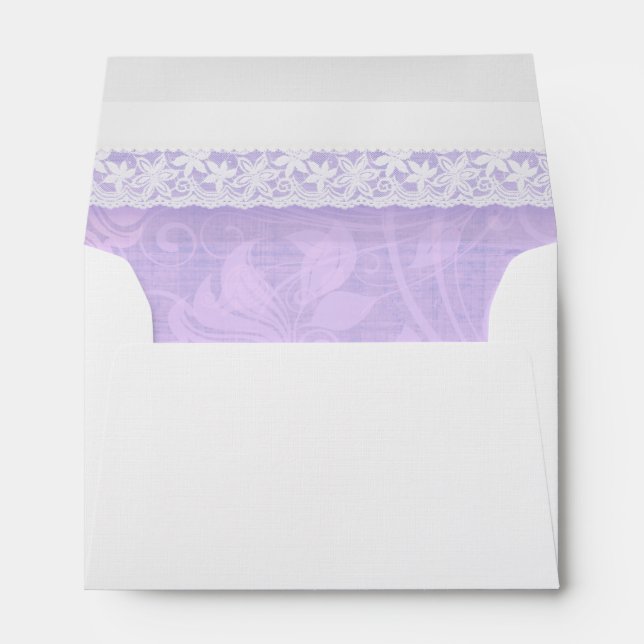Purple and white lace wedding envelope (Back (Bottom))