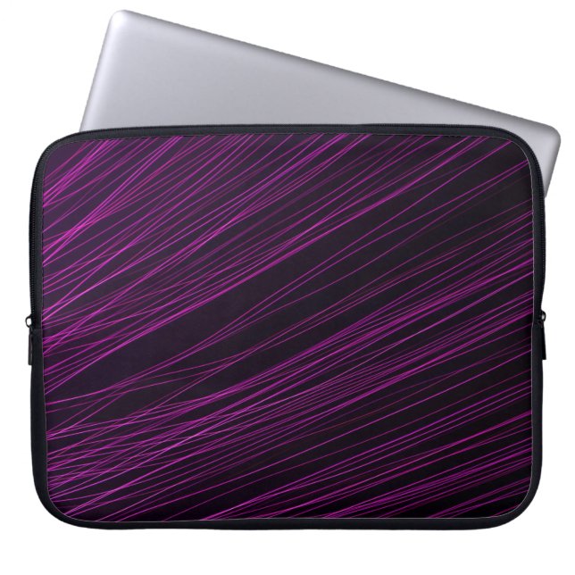 Purple and white light digital wallpaper laptop sleeve (Front)