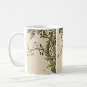 Purple and White Lilacs with Bird Chinese Antique Coffee Mug