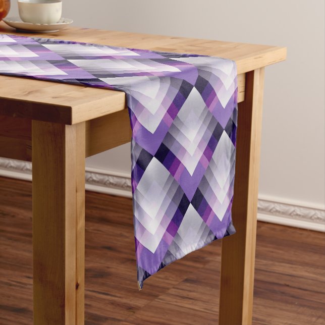Purple and white long table runner (In Situ)