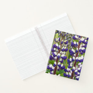 Purple and White Lupine Floral Notebook
