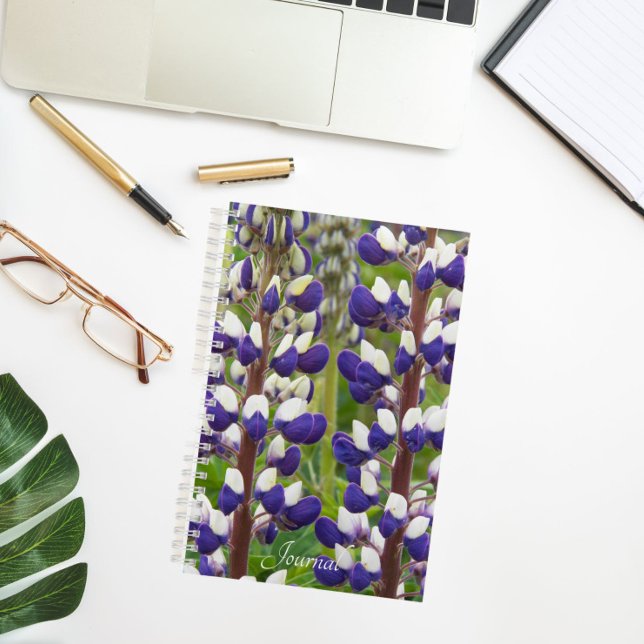 Purple and White Lupine Floral Notebook (In Situ)