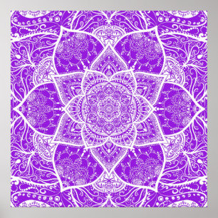 Purple and White Mandala - Loergann in Anemone Poster