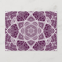 Purple and White Mandala - Loergann in Blackberry