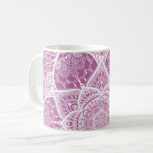 Purple and White Mandala - Loergann in Clover Coffee Mug