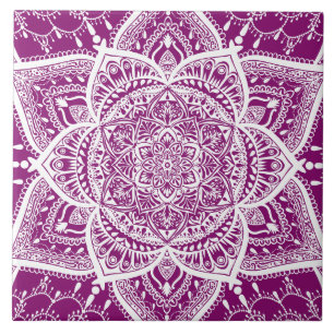 Purple and White Mandala - Loergann in Dahlia Tile
