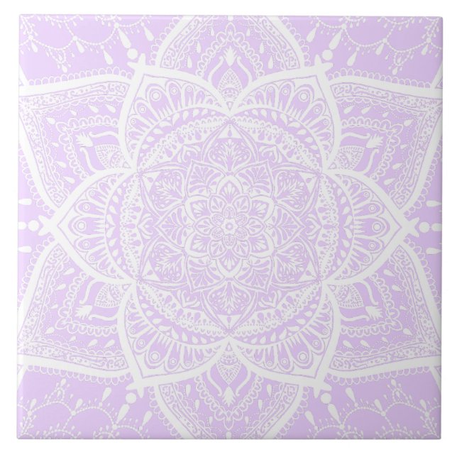 Purple and White Mandala - Loergann in Lilac Tile (Front)
