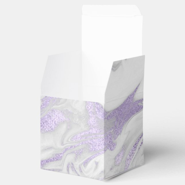 Purple and White Marbled Wedding Favour Box (Opened)