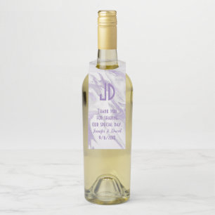 Purple and White Marbled Wedding Wine Hanger