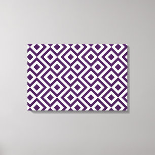 Purple and White Meander Canvas Print