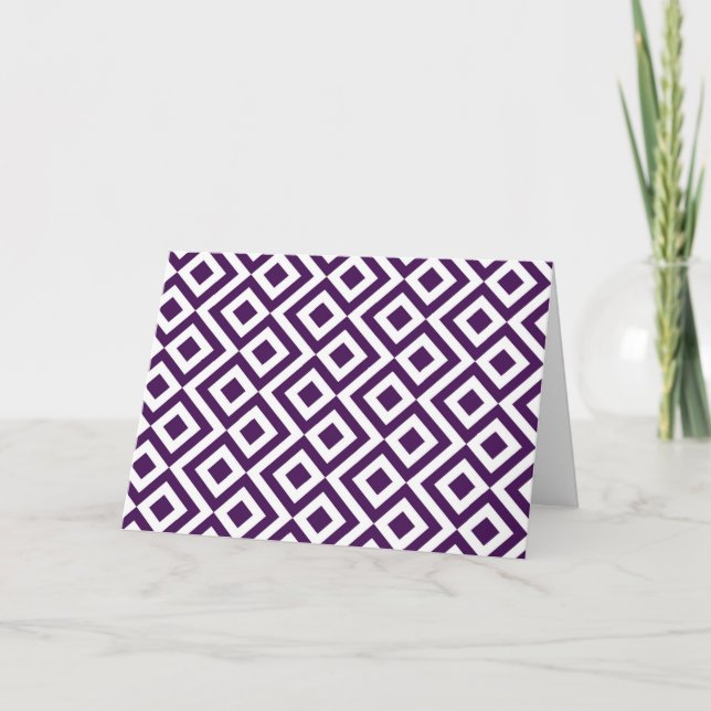Purple and White Meander Card (Front)