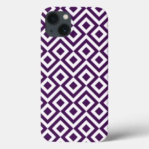 Purple and White Meander iPhone 13 Case