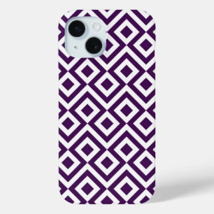 Purple and White Meander iPhone 15 Case
