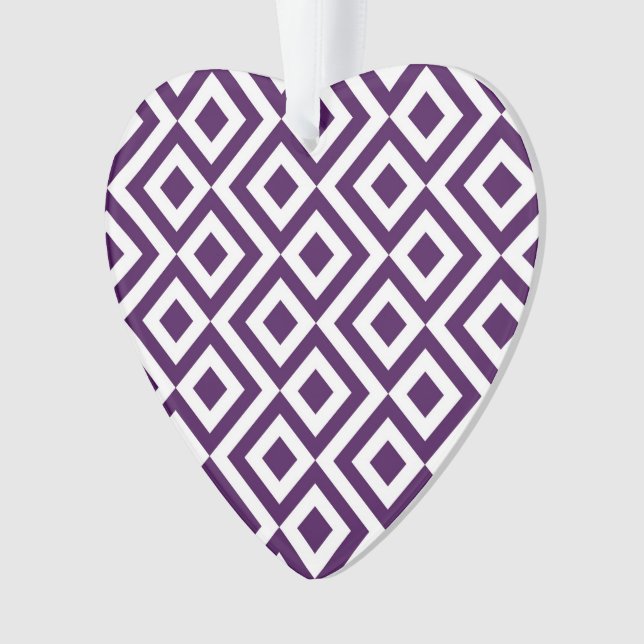Purple and White Meander Ornament (Front)