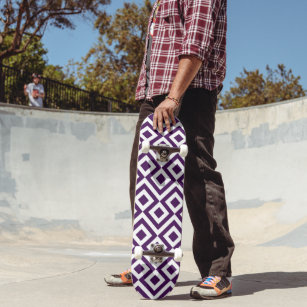 Purple and White Meander Skateboard