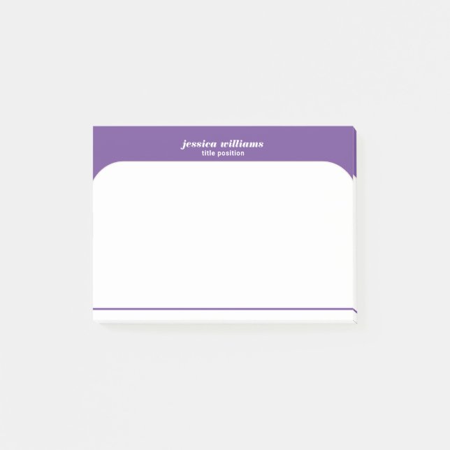 Purple and white minimalistic geometric design post-it notes (Front)