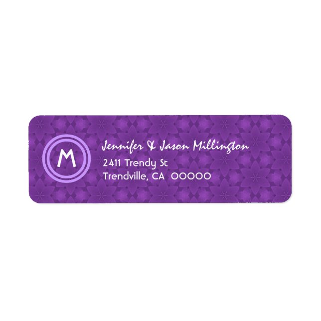 Purple  and White Modern Monogram (Front)