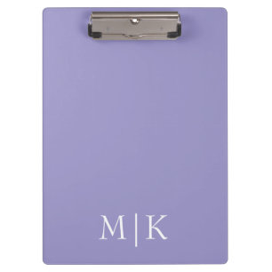 Purple and White Modern Monogram Clipboard