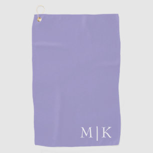 Purple and White   Modern Monogram Golf Towel