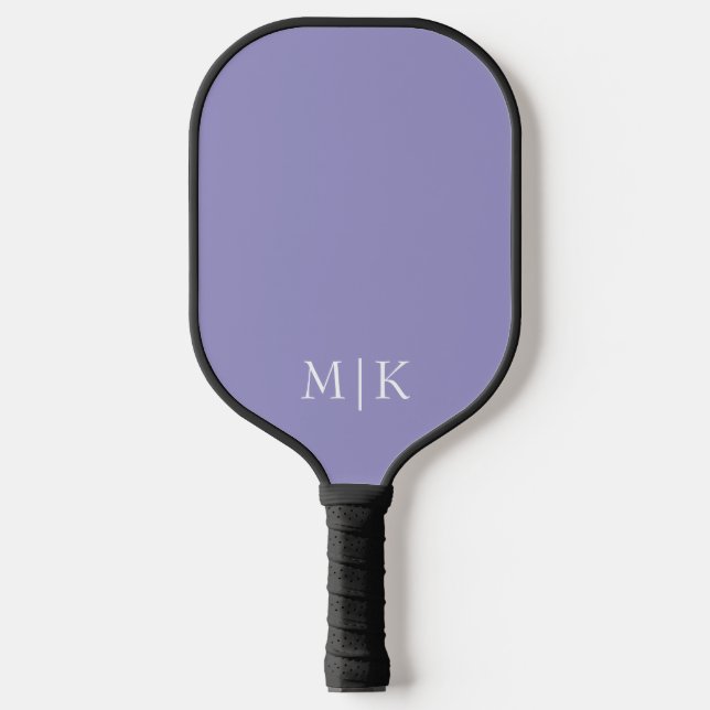 Purple and White | Modern Monogram Pickleball Paddle (Front)