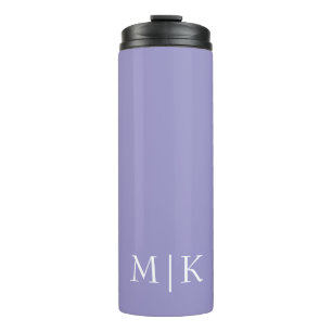 Purple and White   Modern Monogram Thermal Tumbler