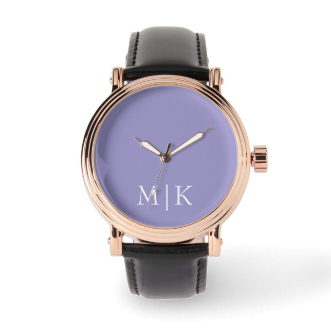 Purple and White | Modern Monogram Watch (Front)