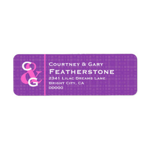 Purple and White Monogram Wedding AD011