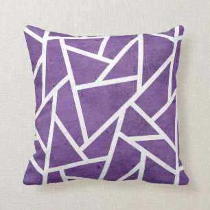 Purple and white mosaic pattern cushion
