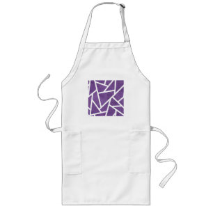 Purple and white mosaic pattern long apron