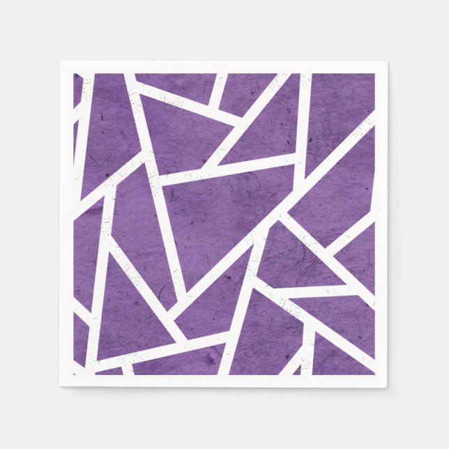 Purple and white mosaic pattern napkin (Front)