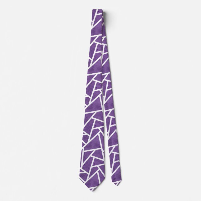 Purple and white mosaic pattern tie (Front)