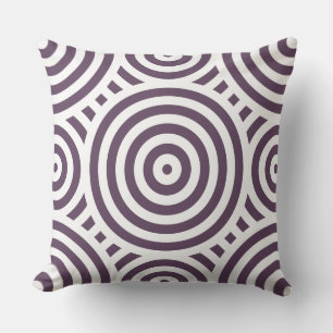 Purple And White Nested Circular Pattern Cushion