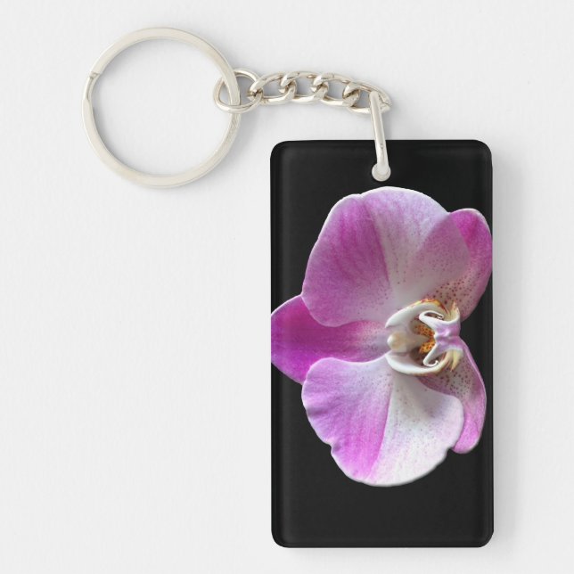 Purple and White Orchid Key Ring (Front)