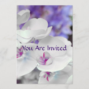 Purple and White Orchids Bridal Shower Invitation