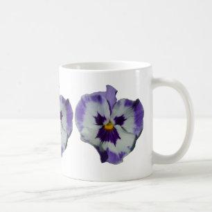 Purple and White Pansies Colourful Floral Coffee Mug
