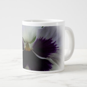 Purple and white pansy large coffee mug
