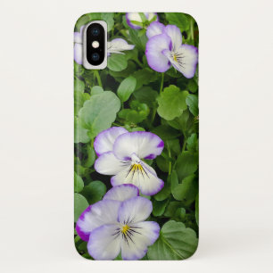 purple and white pansy plant iPhone x case