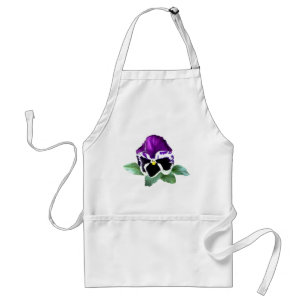 Purple and White Pansy Standard Apron